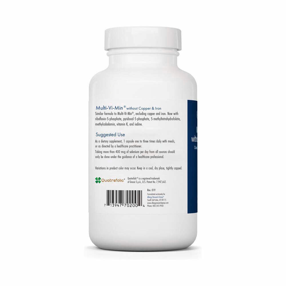 Multi-Vi-Min without Copper & Iron - 150 Capsules | Allergy Research Group