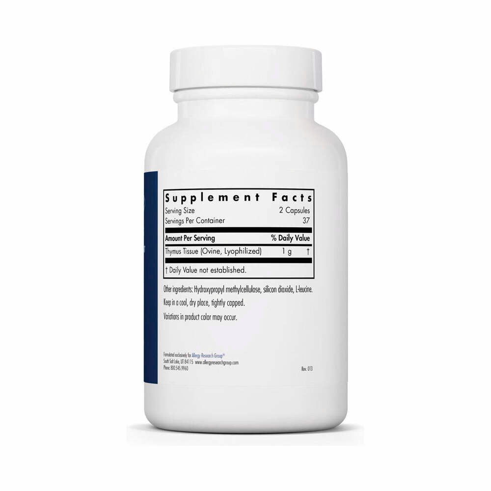 Thymus Natural Glandular 500mg - 75 Capsules | Allergy Research Group