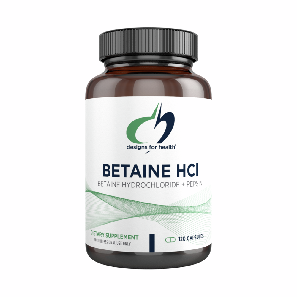 Betaine HCl 750mg - 120 Capsules | Designs For Health