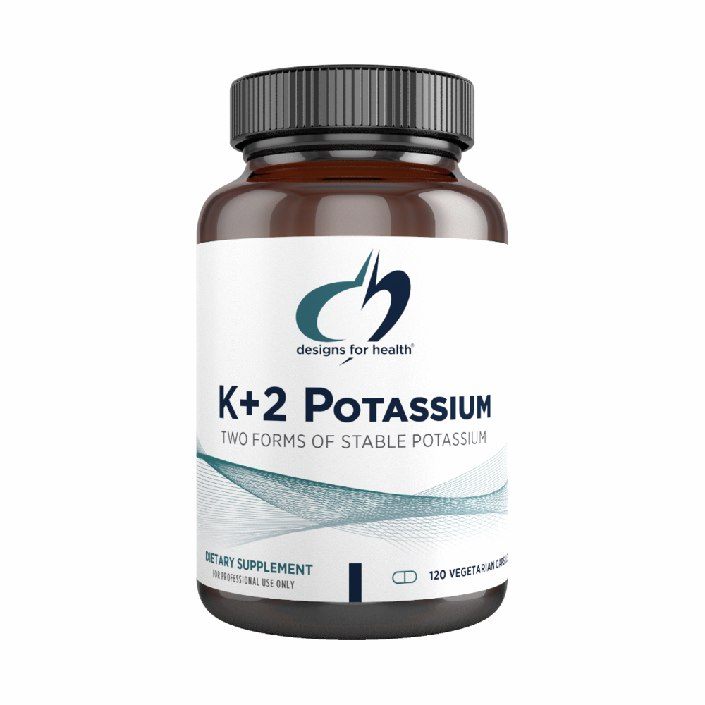 K+2 Potassium 300mg - 120 Capsules | Designs For Health