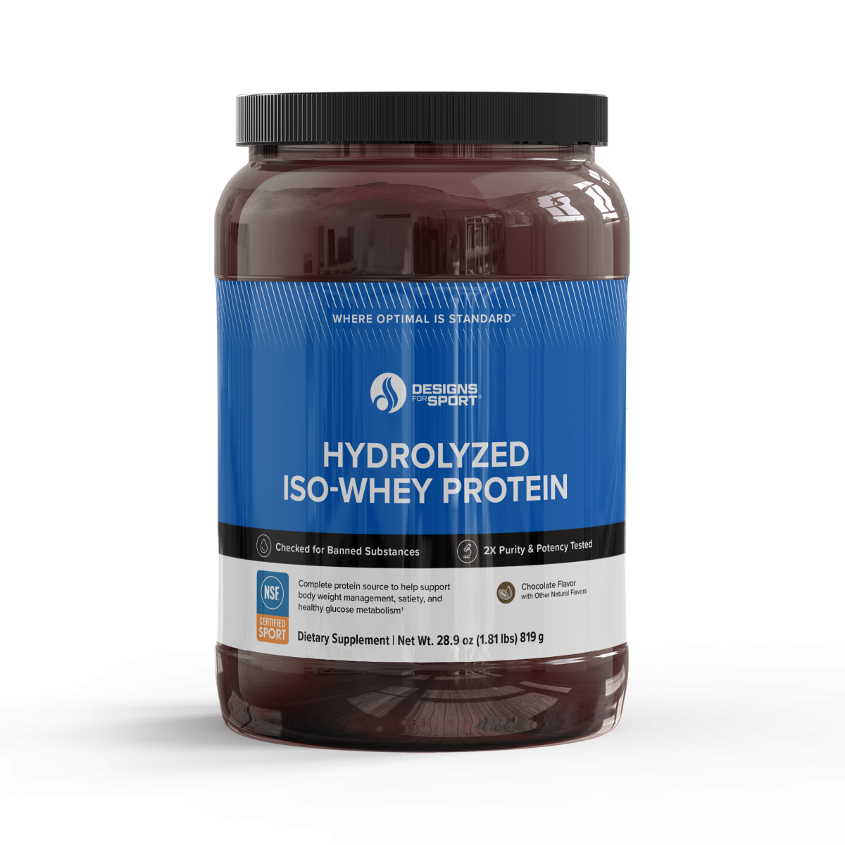 Hydrolyzed ISO-Whey Protein (Chocolate) - 819g | Designs For Sport