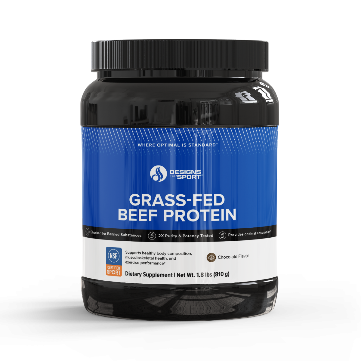 Grass-Fed Beef Protein (Chocolate) - 810g | Designs For Sport