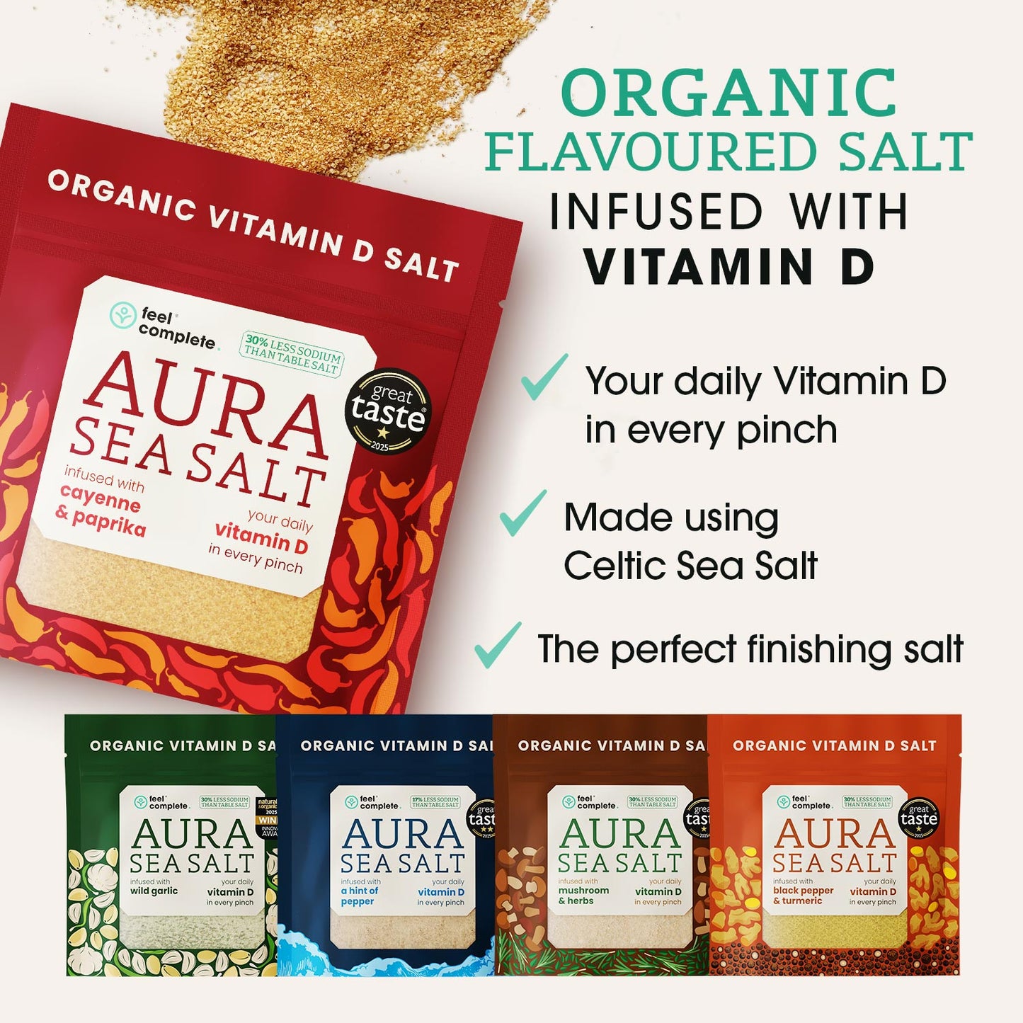 Aura Sea Salt - Cayenne & Paprika - 80g | Feel Complete