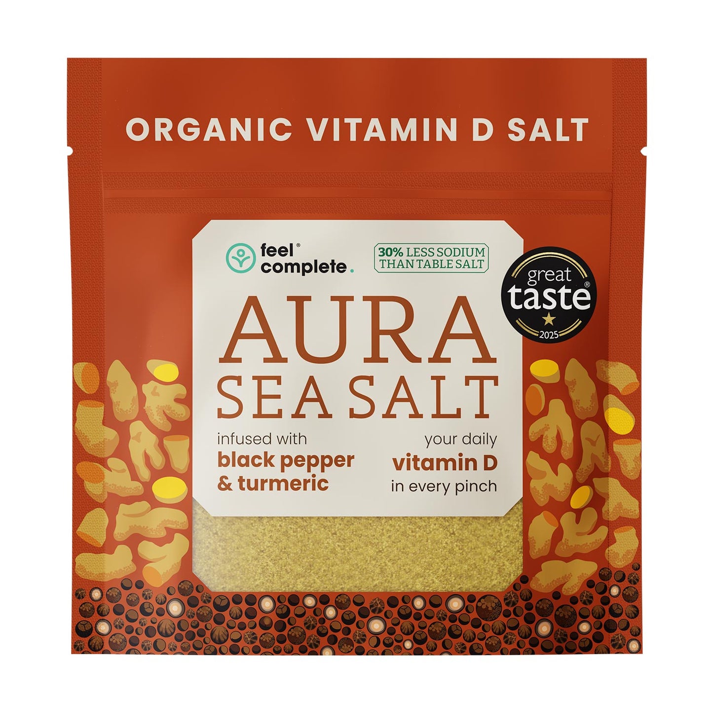 Aura Sea Salt - Black Pepper & Turmeric - 80g | Feel Complete