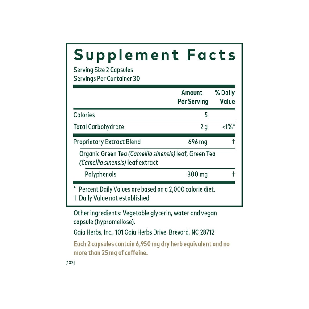 Green Tea - 60 Capsules | Gaia Herbs