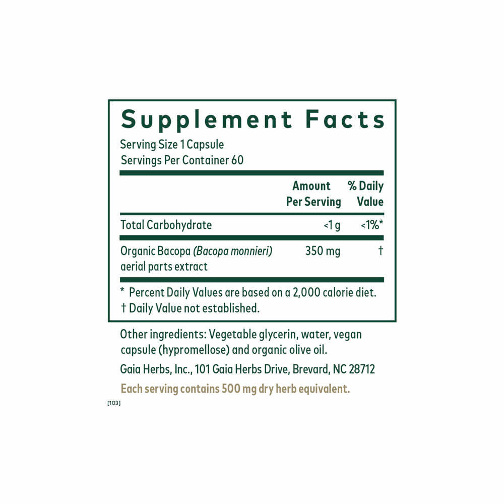 Bacopa - 60 Liquid Phyto Capsules | Gaia Herbs