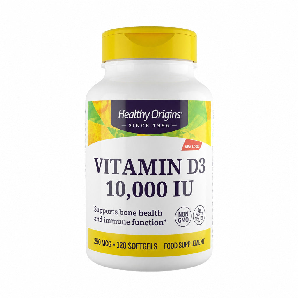 Vitamin D3 10,000IU - 120 Softgels | Healthy Origins