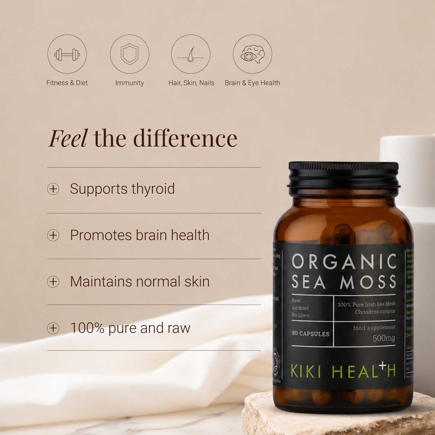 Organic Sea Moss - 90 Capsules | KIKI Health