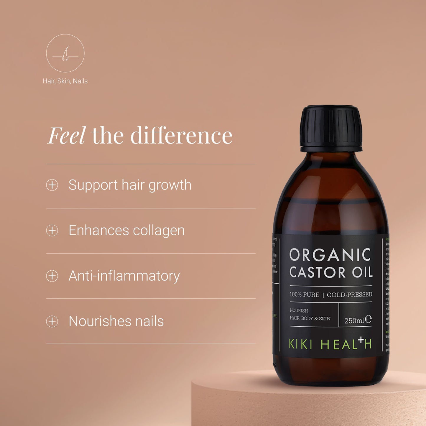 Organic Castor Oil - 250ml | KIKI Health