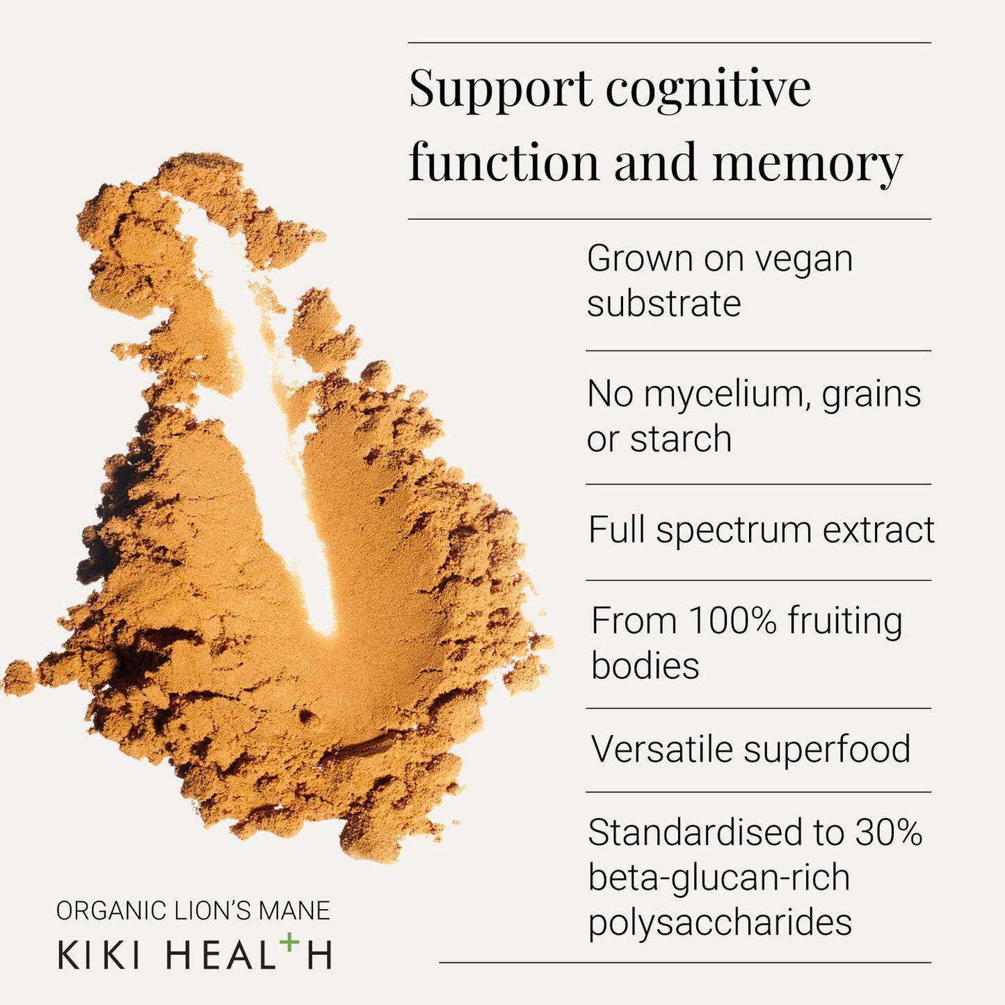 Organic Lion's Mane Extract - 50g | KIKI Health