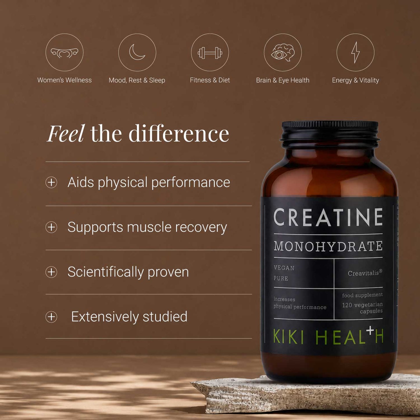 Creatine Monohydrate - 120 Capsules | KIKI Health