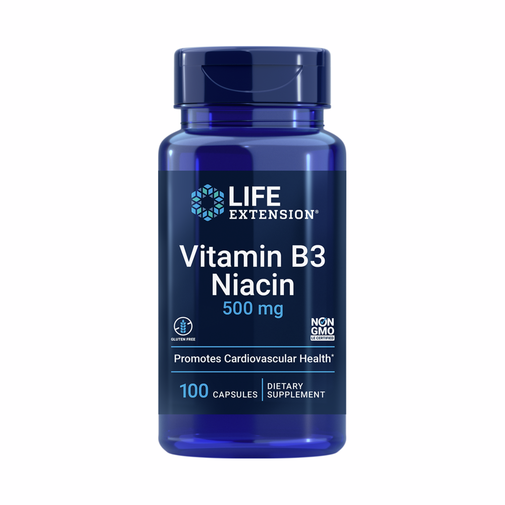 Vitamin B3 Niacin - 100 Capsules | Life Extension