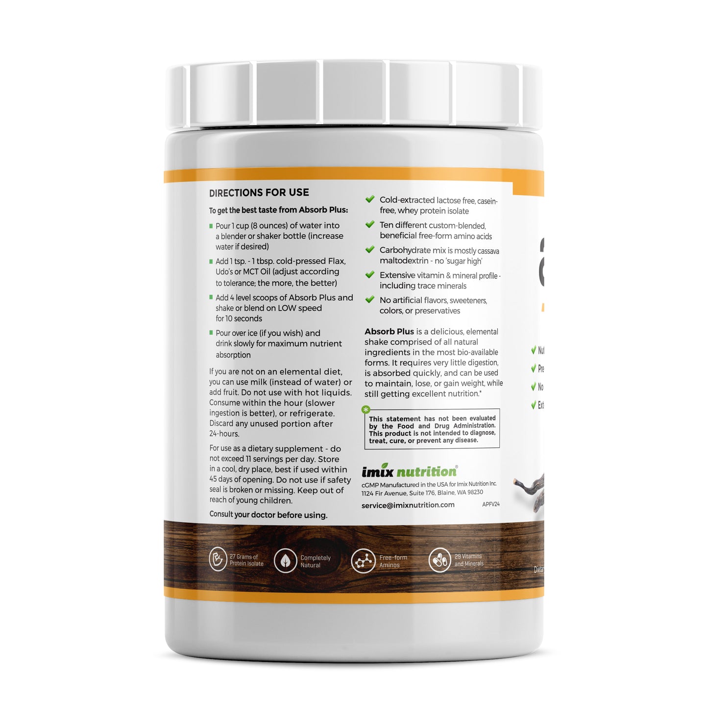 Absorb Plus French Vanilla - 1kg | Imix Nutrition
