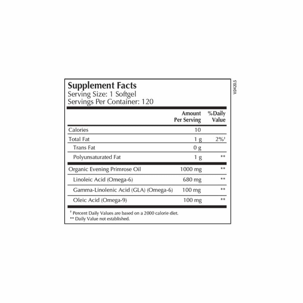 EPO Organic (Evening Primrose Oil) 1000mg - 120 Softgels | Moss Nutrition