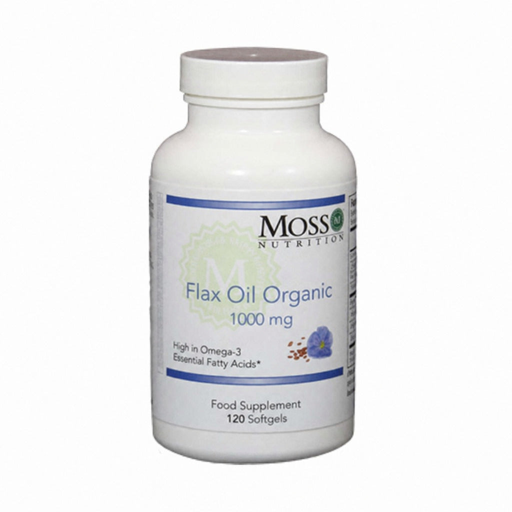 Flax Oil Organic 1000mg - 120 Softgels | Moss Nutrition
