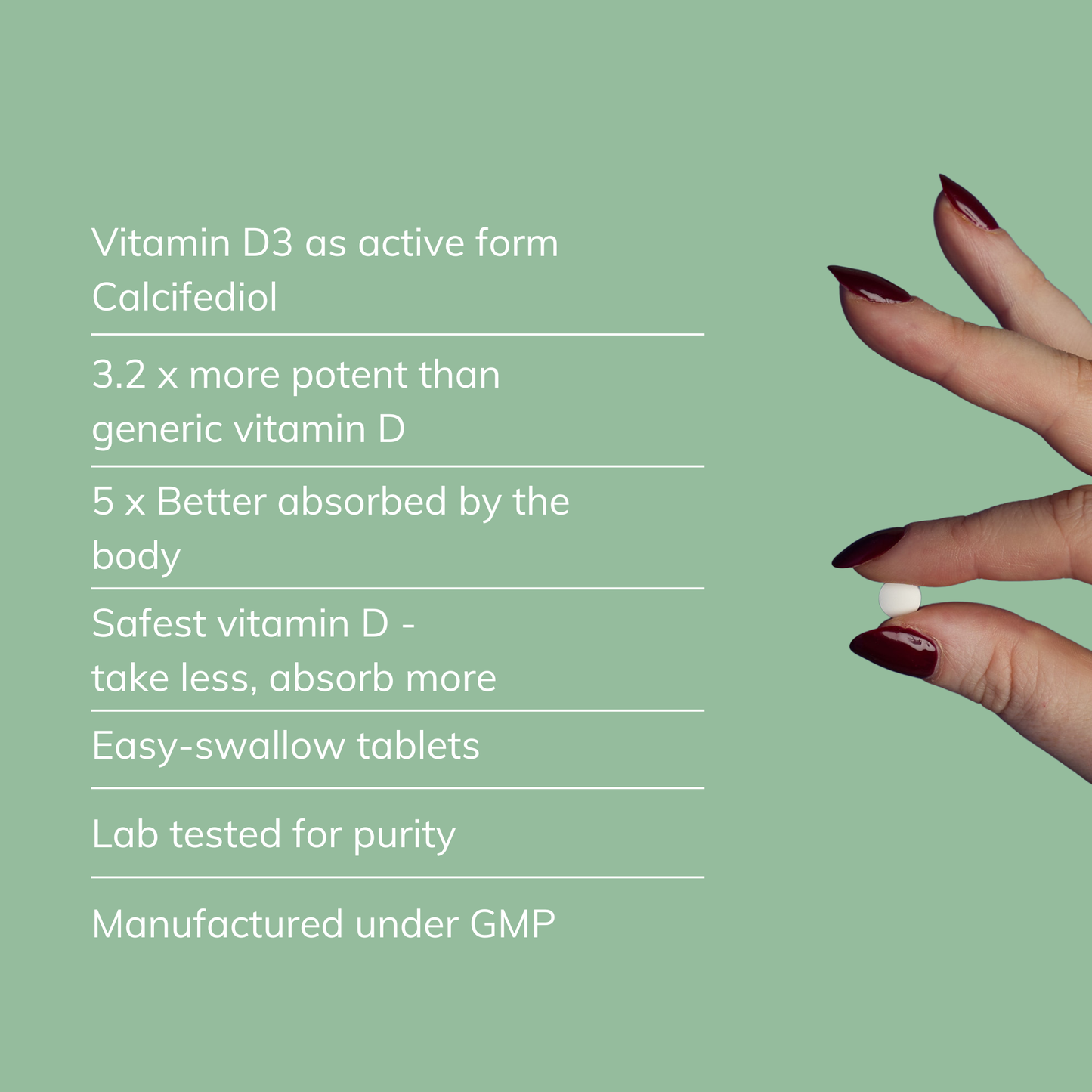 VitamoreD Fast-Acting Vitamin D3 Supplement - Active Form Calcifediol for Enhanced Absorption | Made By Daily