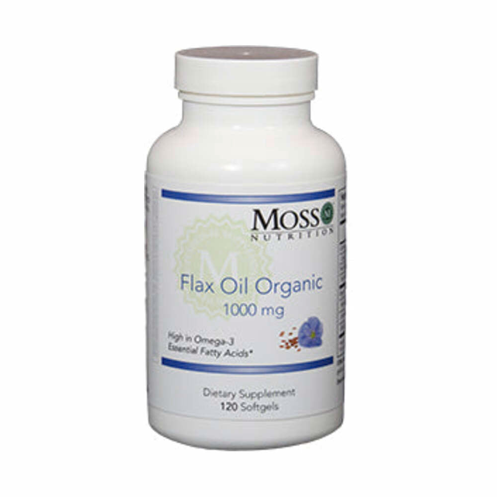 Flax Oil Organic 1000mg - 120 Softgels | Moss Nutrition